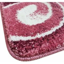 Tappeto Bagno Spirale Moderno Morbido Antiscivolo Scendiletto Doccia 100% Made In Italy Rosa - 50x80 Cm -Stile Bagno 40003250 4