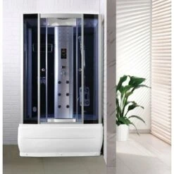 Cabina Con Vasca, Sauna, Bagno Turco, Cromoterapia 120x80cm Full Optional Sicorage Mirtide