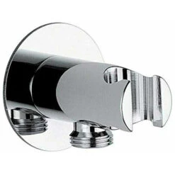 Deviatore Supporto Per Doccia Rotondo Presa Acqua Da Muro Attacco ½” Ottone Cromato Lucido