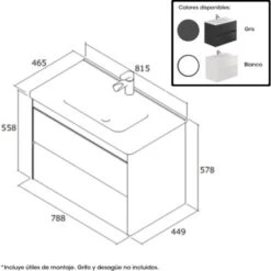 Kit Mobili E Lavabo Grigio -Stile Bagno 41445122 3