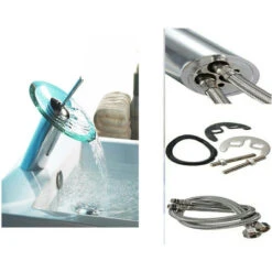 Rubinetto A Cascata In Vetro Da Bagno Miscelatore Moderno Lavandino 812-11 -Stile Bagno 4164513 4