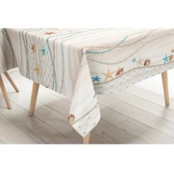 TOVAGLIA LIMA © In TELA CERATA Plastificata LAVABILE Idrorepellente In PVC STELLE MARINE Made In Italy Cm. 140x100 X4 Persone