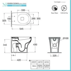 Sanitari Filo Muro Scarico Traslato Rimless Azzurra Serie Pratica -Stile Bagno 42548586 4