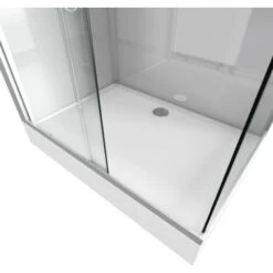 Cabina Doccia Rettangolare 110x80x215 Cm - Rettangolo A Strisce Argentato -Stile Bagno 42704406 4
