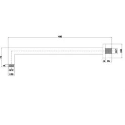 BRACCIO DOCCIA QUADRATO PER SOFFIONE IN OTTONE CROMATO -Stile Bagno 42744713 3