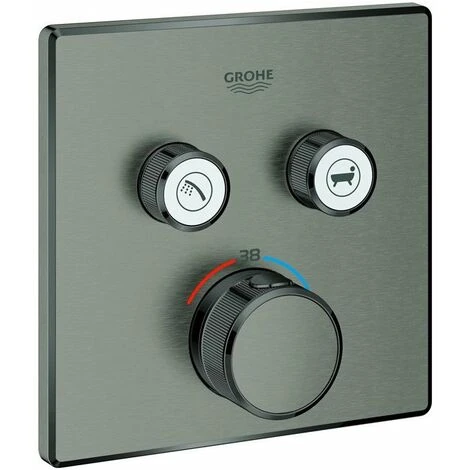 Termostato GROHTHERM SMARTCONTROL Angolare, 2 Valvole Di Intercettazione Grafite Dura Spazzolato GROHE 1 Termostato GROHTHERM SMARTCONTROL Angolare, 2 Valvole Di Intercettazione Grafite Dura Spazzolato GROHE