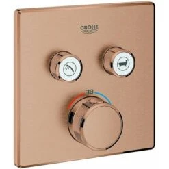 Termostato GROHTHERM SMARTCONTROL Angolare, 2 Valvole Di Intercettazione Warm Sunset Spazzolato GROHE