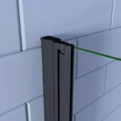 Walk In Parete Doccia Movibile 2 Pannelli Pieghevoli A Libro 65x190 Cm In Vetro 5 Mm Trasparente Temperato Anticalcare Telaio Nero Opaco -Stile Bagno 43266817 4