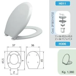 SANIPLAST SEDILE WC DUROFORT MODELLO Z0 BIANCO CON CERNIERE H011