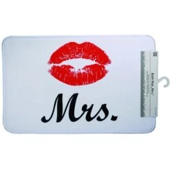 Tappeto Da Bagno Arredo Mrs Donna Bacio 70 X 45 Cm In Poliestere Colore Bianco