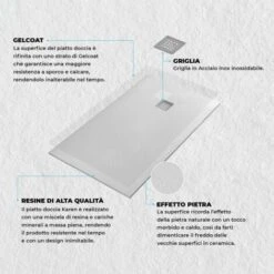 Piatto Doccia In Resina 70x170 Arena Bianco Completo Di Kit Scarico -Stile Bagno 45867672 3