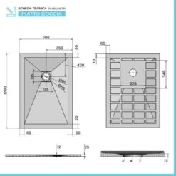 Piatto Doccia In Resina 70x170 Arena Bianco Completo Di Kit Scarico -Stile Bagno 45867672 4