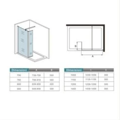 Doccia Walk In 100x190 Cm (Parete Fissa 70 Cm + Paretina 30 Cm) Vetro Temperato Trasparente Anticalcare 8 Mm Con Barra Stabilizzatrice 90 Cm Tagliabile -Stile Bagno 46314533 5