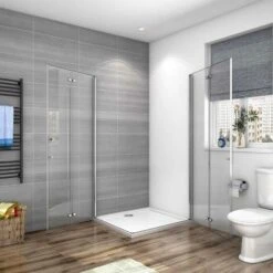 Box Doccia Angolare Due Porte Battente Alte 185 Cm Pieghevoli A Libro In Vetro Temperato 6 Mm Anticalcare 120x110 Cm -Stile Bagno 46314573 3