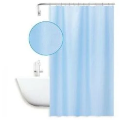 Trade Shop - Tenda Doccia Antimuffa Impermeabile 180x200cm Anelli Azzurra Texture Rombi 59819