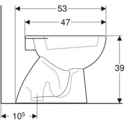 Geberit COLIBRI' Vaso A Pavimento A Cacciata Con Scarico Verticale, Colore Bianco Finitura Lucido 500.856.00.1 -Stile Bagno 46732420 4