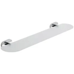 Mensola Bagno 60 Cm In Vetro Satinato E Metallo Fissaggio A Parete Mod. Louise -Stile Bagno 4690589 3
