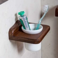 Porta Spazzolini Accessori Bagno Arte Povera In Legno E Ceramica Mod. Mathilde 6 Porta Spazzolini Accessori Bagno Arte Povera In Legno E Ceramica Mod. Mathilde -Stile Bagno 4690604 3