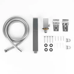 Pannello Colonna Doccia In Acciaio Inox, Funzioni Da Massaggi, Doccia A Pioggia E Doccetta 15x47x130cm D'argento -Stile Bagno 47300726 3