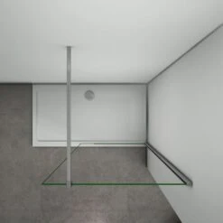 Parete Doccia Walk-in Con Barra Stabilizzatrice Tagliabile 90cm Cristallo Temperato Tasparente Anticalcare 50x200cm -Stile Bagno 4733086 3