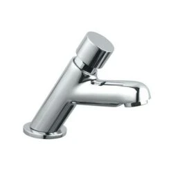 RUBINETTO COLLO CIGNO A PULSANTE CON ARRESTO TEMPORIZZATO Cromo