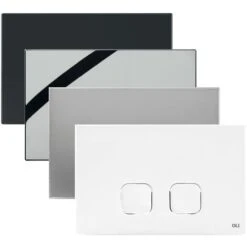 Placca Cassetta Wc Oli Serie Plain In Abs Bianco Con Doppio Scarico -Stile Bagno 48455291 3