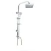 Trade Shop - Colonna Doccia Bagno Moderna Saliscendi Soffione Quadrato Portasapone 98cm 59395