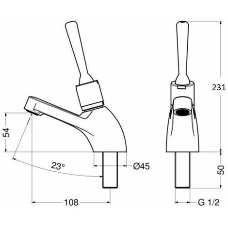 Rubinetto Lavabo Ad Arresto Temporizzato Con Leva Antisvitamento Idral Classic 08011A-08011A/PM Normale 2 Rubinetto Lavabo Ad Arresto Temporizzato Con Leva Antisvitamento Idral Classic 08011A-08011A/PM Normale - immagine 2