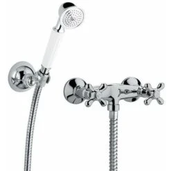 Rubinetto A Parete Per Doccia Doppia Leva Con Set Doccia In Colore Cromo Paffoni Iris IRV168DCR Cromo - Iris