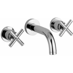 Rubinetto Lavabo Batteria 3 Fori A Parete Paffoni Quattro QTV003CR-QTV008CR 175 Mm