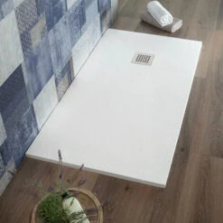 Piatto Doccia 80x130 Cm In Resina Tagliabile Bianco Effetto PietraBlan -Stile Bagno 49468129 4