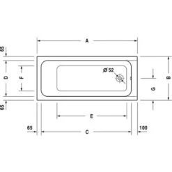 Vasca Da Bagno In Acrilico Bianco DURAVIT D-Code Da Incasso, 1600 X 700 Mm - Art. 700096 00 00 0 0000 -Stile Bagno 49696639 4