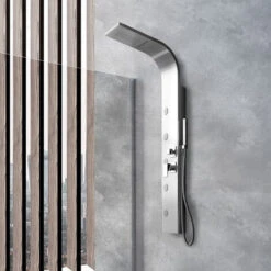 Pannello Doccia Idromassaggio In Acciaio Inox Spazzolato Modello Smeraldo