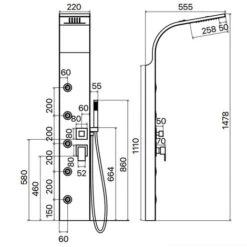 Pannello Doccia Idromassaggio In Acciaio Inox Spazzolato Modello Smeraldo -Stile Bagno 4975900 4
