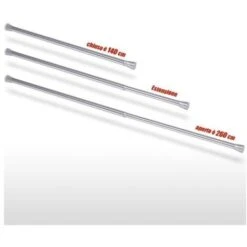 Trade Shop - Barra Telescopica Per Tenda Da Doccia 140 Cm Fino A 260 Cm Alluminio Bianco -Stile Bagno 5005815 4