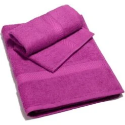 Asciugamano Colorato Da Bagno Con Ospite Minorca 100 % In Cotone Caleffi -Azalea