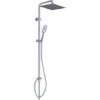 Colonna Doccia Completa In Acciao Inox Soffione Quadrato Da 30 Cm Doccetta Set Design Moderno Multifunzione Getto A Pioggia Senza Miscelatore Saliscendi Asta Regolabile Da 78 A 106 Cm Middleton