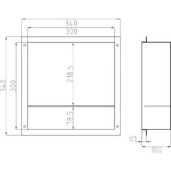 Nicchia Da Parete Senza Telaio In Acciaio Inox Con Ripiano Portaoggetti NT303010X - 30 X 30 X 10 Cm (L X A X P) - Colore Selezionabile Acciaio Satinato -Stile Bagno 50684943 5
