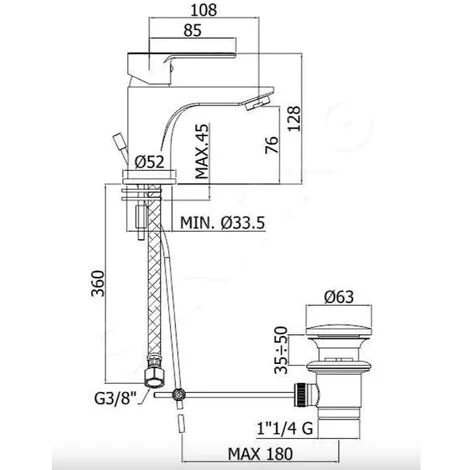 RUBINETTERIA PAFFONI Blu Rubinetto Lavabo Monoleva Con Piletta Codice Prod: BLU075CR 2 RUBINETTERIA PAFFONI Blu Rubinetto Lavabo Monoleva Con Piletta Codice Prod: BLU075CR - immagine 2