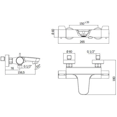 SCELTO DA DESIVERO Miscelatore Termostatico Vasca Esterno Codice Prod: DSV15902 2 SCELTO DA DESIVERO Miscelatore Termostatico Vasca Esterno Codice Prod: DSV15902 - immagine 2
