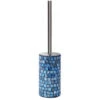 AQUASANIT Crystal Portascopino Vetro Mosaico Blu Con Manico Con Coperchio Cromato Codice Prod: QF9140BL