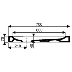 Vassoio Piatto Bastia XP 700 X 700 X 70 Mm Allia -Stile Bagno 51659901 3