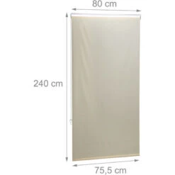 Relaxdays Tenda Per Doccia Moderna, 80x240, Vasca Da Bagno, Idrorepellente, Montaggio A Soffitto, Rullo Finestra, Beige -Stile Bagno 51979353 4
