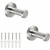 Set Di 2 Ganci Staffa Da Parete Elegante Acciaio Inossidabile Spazzolato 304 Per Armadietti Da Bagno Asciugamano Da Bagno Accappatoio 5 Cm