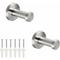 Set Di 2 Ganci Staffa Da Parete Elegante Acciaio Inossidabile Spazzolato 304 Per Armadietti Da Bagno Asciugamano Da Bagno Accappatoio 5 Cm