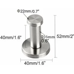 Set Di 2 Ganci Staffa Da Parete Elegante Acciaio Inossidabile Spazzolato 304 Per Armadietti Da Bagno Asciugamano Da Bagno Accappatoio 5 Cm -Stile Bagno 52007816 3