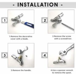 2 Pezzi Rubinetto In Ottone Con Testina In Ceramica Rubinetto Miscelatore Con Vite Cartuccia In Ceramica Rossa E Blu A Prova Di Esplosione Anti-corrosione Per Rubinetto Della Cucina Bagno Di Casa -Stile Bagno 52010011 5