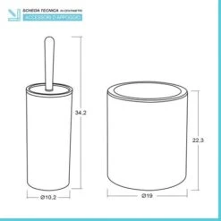 Set Bagno Da Appoggio Blob In Plastica Liscia Grigia Con Dettagli Effetto Legno -Stile Bagno 52078262 3