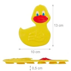 Relaxdays Adesivi Per Vasca Da Bagno Per Bambini, Set 5 Sticker A Anatra, Con Ventose, Antiscivolo Per Doccia, Giallo -Stile Bagno 52401269 4