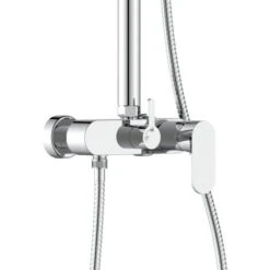 Colonna Doccia Cromata Con Braccio E Asta Estensibili - Serie Flores -Stile Bagno 52493660 3